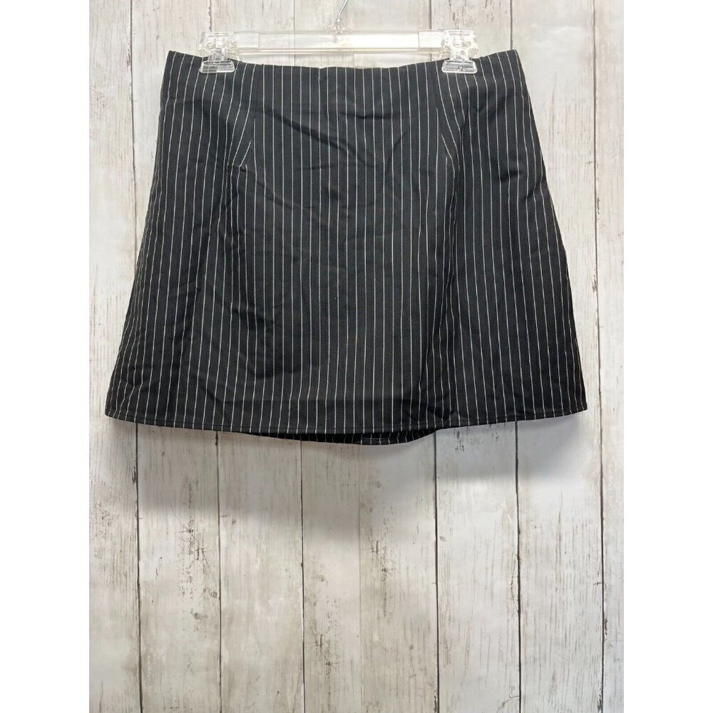 Women’s Black Pinstripe Mini Skirt